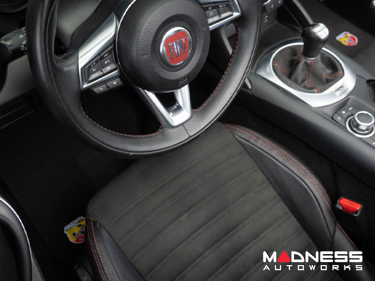 FIAT 124 Floor Mats - Black Carpet w/ ABARTH Crest